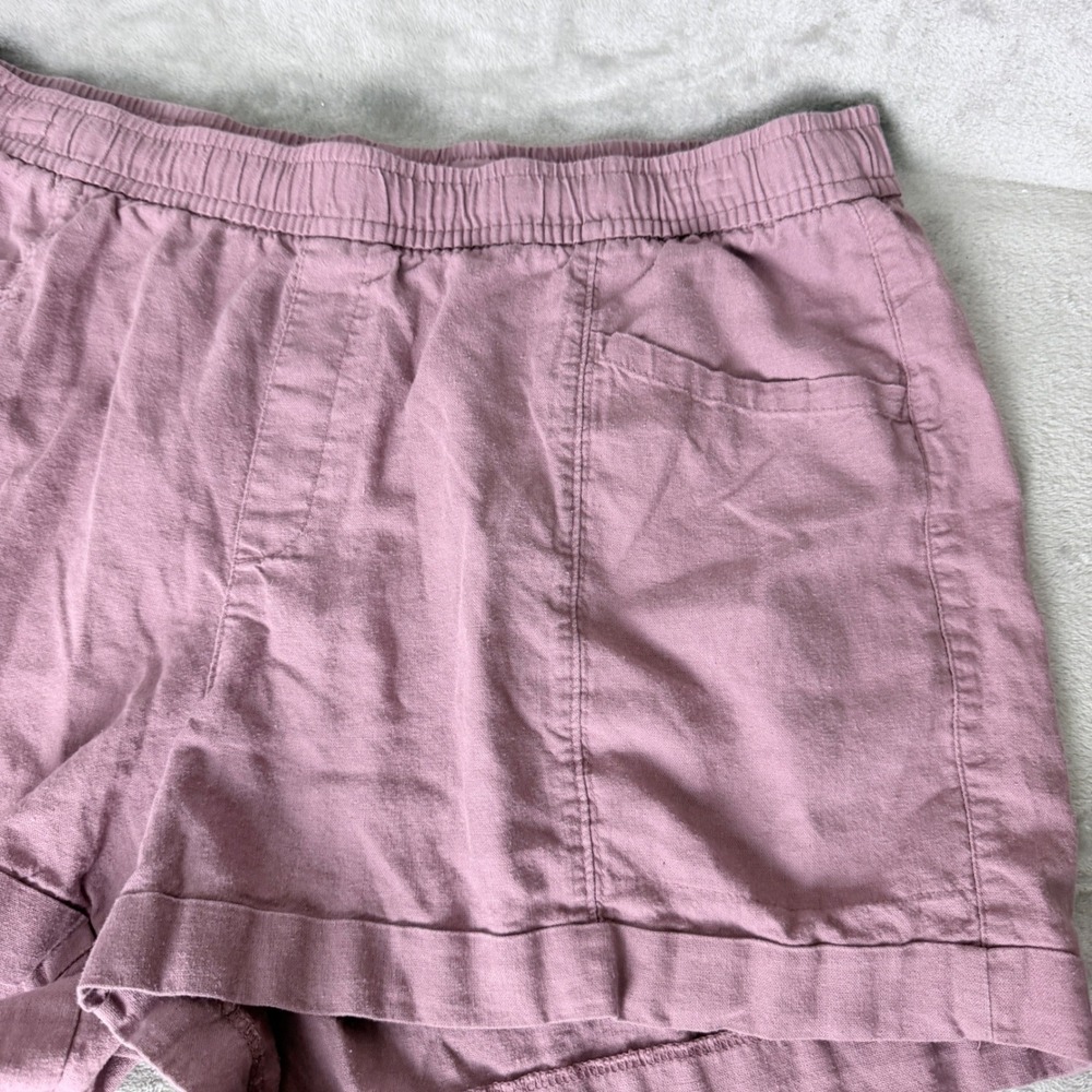 Old Navy Linen Blend Shorts Women XL Purple Beachy Summer Pastel Activewear - Picture 3 of 8